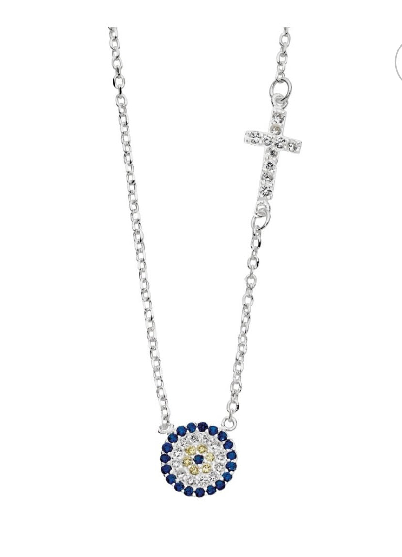 Evil eye online and cross necklace